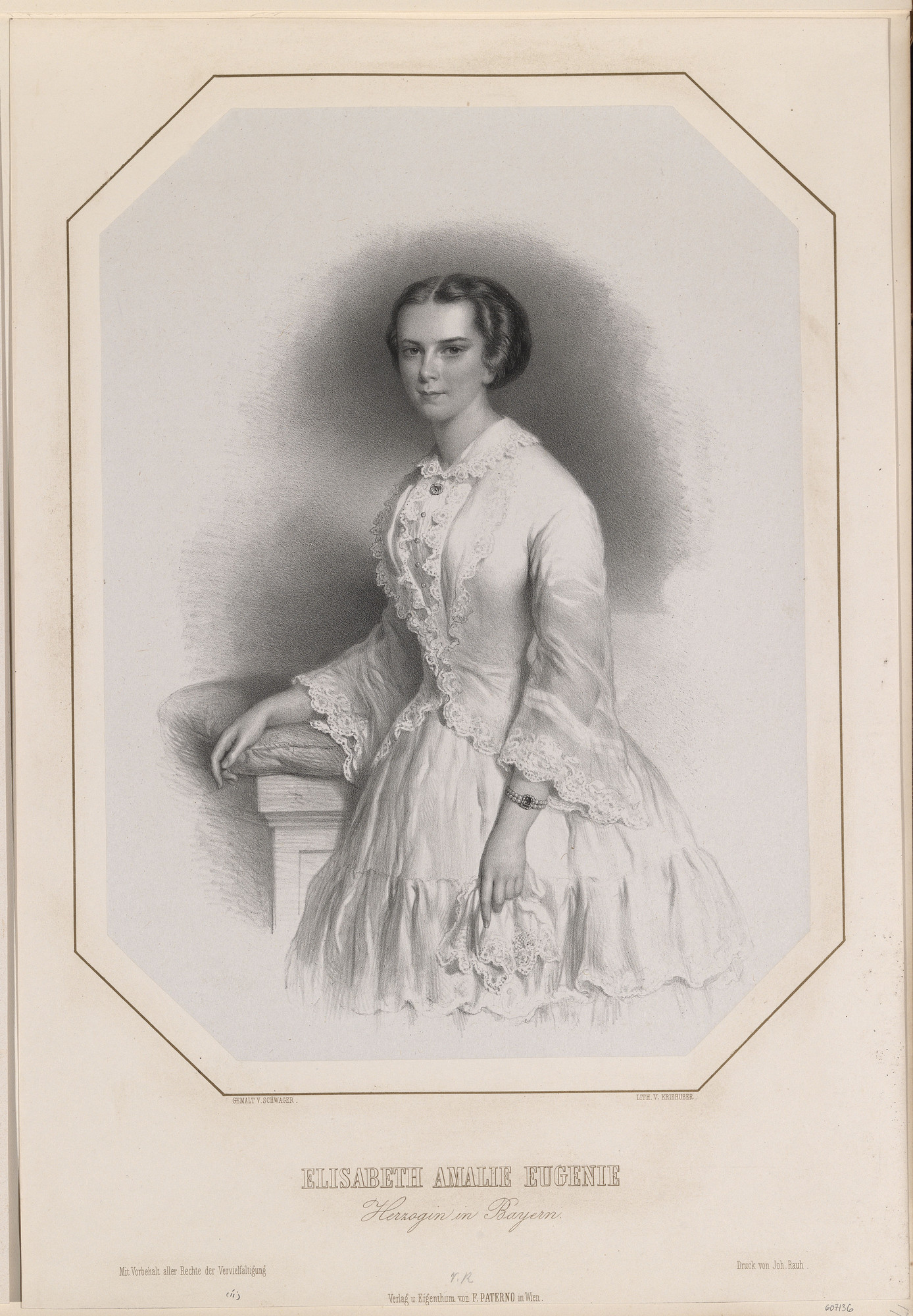 After Joseph Kriehuber (1800-76) - ELIZABETH AMALIE EUGENIE