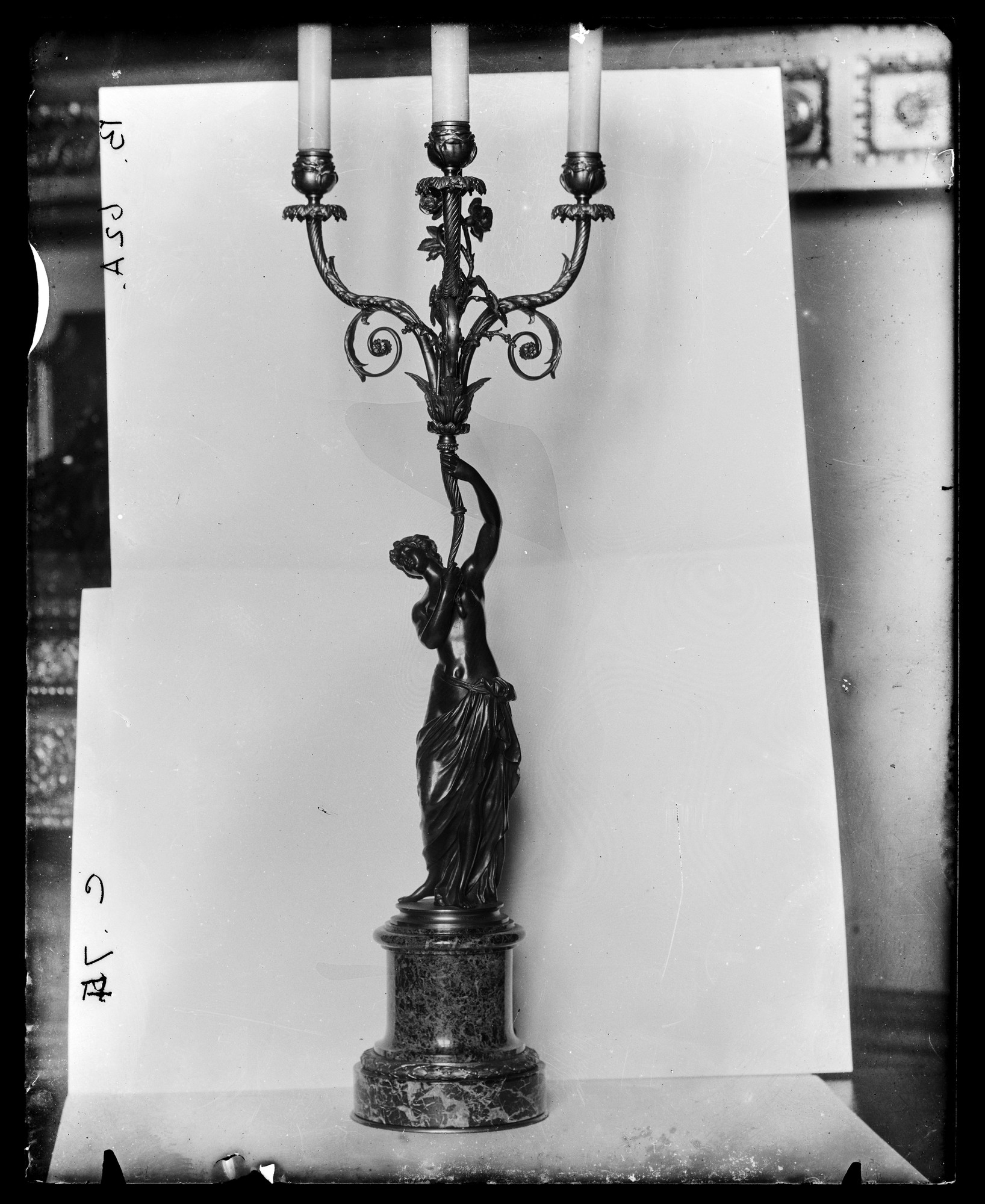 Edward Kemp Glass Plate Negative Of A Candelbra