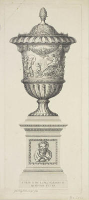 Drawing of a Baroque vase