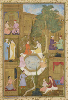 Seven Couples seated in a Persian garden