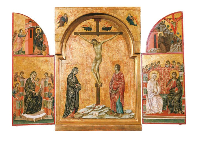 Triptych: Crucifixion and other Scenes