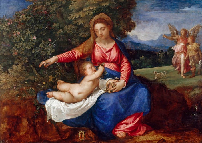 Madonna and Child in a Landscape with Tobias and the Angel