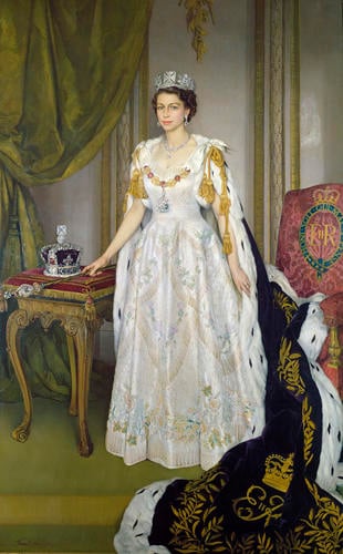 Queen Elizabeth II (1926-2022) in Coronation Robes