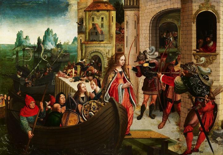 Martyrdom of Saint Ursula; reverse; St Hugh of Lincoln and St Bruno Martyrdom of Saint Ursula; reverse; St Hugh of Lincoln and St Bruno