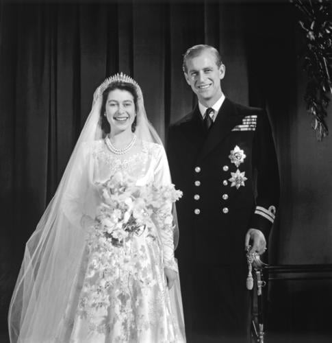 Wedding portrait of HRH Princess Elizabeth and HRH The Duke of Edinburgh