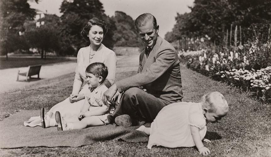 The Royal Family in the garden at Clarence House