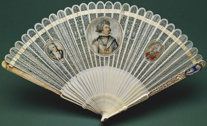 Fan depicting 'The Three Eldest Sons of King George III'