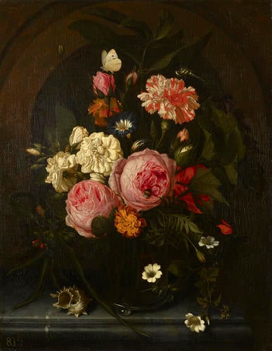 Still Life with Flowers, Insects and a Shell Still Life with Flowers, Insects and a Shell