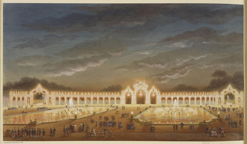 The illuminations in the gardens of Versailles, 25 August 1855 The illuminations in the gardens of Versailles, 25 August 1855