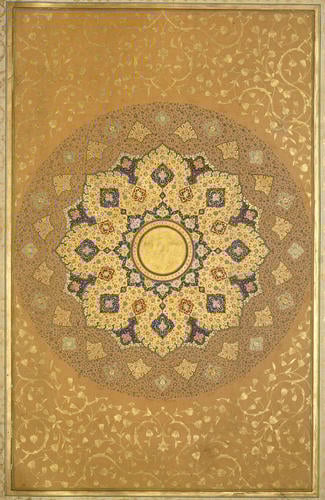 Master: Padshahnamah پادشاهنامه (The Book of Emperors)
Item: The Padshahnamah : opening shamsah (sunburst) Master: Padshahnamah پادشاهنامه (The Book of Emperors)
Item: The Padshahnamah : opening shamsah (sunburst)