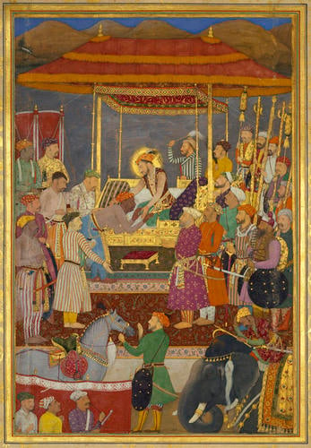 Master: Padshahnamah ?????????? (The Book of Emperors) ??
Item: The Submission of Rana Amar Singh of Mewar to Prince Khurram (5 February 1615)