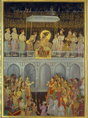 Master: Padshahnamah پادشاهنامه (The Book of Emperors)
Item: Shah-Jahan honouring Prince Awrangzeb at his wedding (19 May 1637) Master: Padshahnamah پادشاهنامه (The Book of Emperors)
Item: Shah-Jahan honouring Prince Awrangzeb at his wedding (19 May 1637)