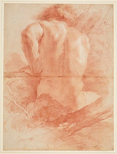 A male nude seen from behind A male nude seen from behind