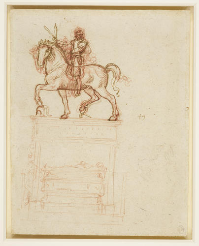 Recto: A study for the Trivulzio monument. Verso: A study for an equestrian monument