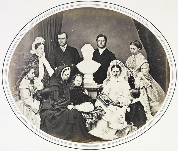 Group portrait with bust of Prince Albert
