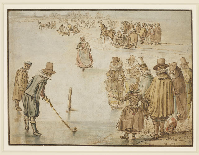 A game of 'kolf' on the ice A game of 'kolf' on the ice