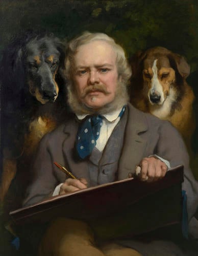 The Connoisseurs: Portrait of the Artist with two Dogs The Connoisseurs: Portrait of the Artist with two Dogs