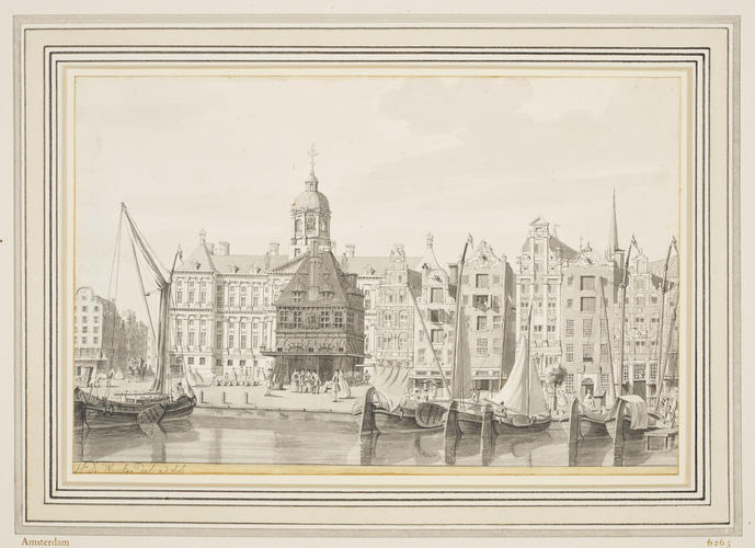The Koninklijk Paleis with the Waag and Damrak, Amsterdam