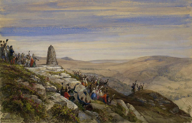 The completion of the cairn on Craigowan