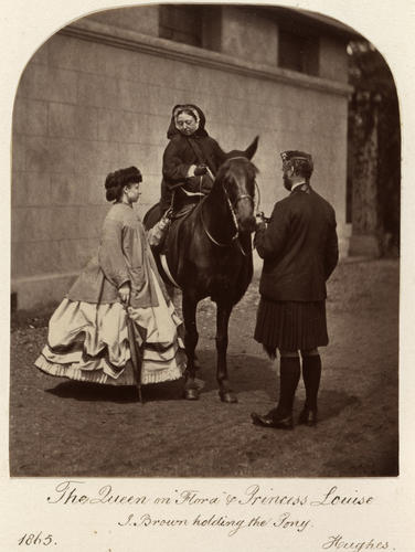 Queen Victoria (1819-61) with Princess Louise (1848-1939) and John Brown (1827-83) at Osborne, 1865
