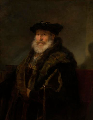 Bearded old Man in a Fur Cloak