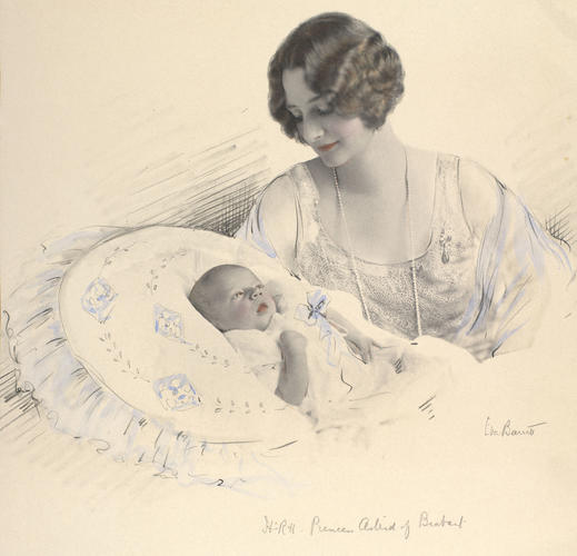 Princess Astrid, Duchess of Brabant, later Queen Astrid of Belgium (1905-35) with her son Prince Baudouin, later King Baudouin of Belgium (1930-93)