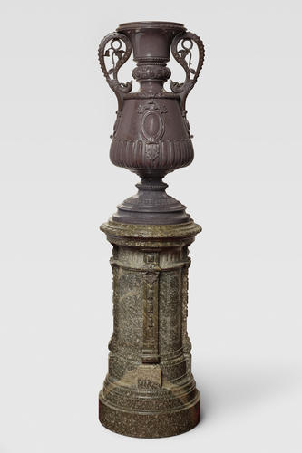 Vase and pedestal Vase and pedestal