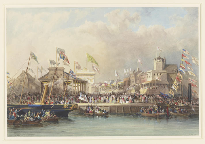 Queen Victoria knighting the Mayor of Belfast, 11 August 1849