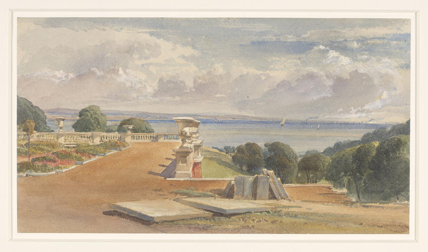 The view from the unfinished terrace, Osborne House The view from the unfinished terrace, Osborne House