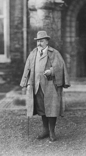 King Edward VII (1841-1910) wearing an Inverness cape, c. 1905