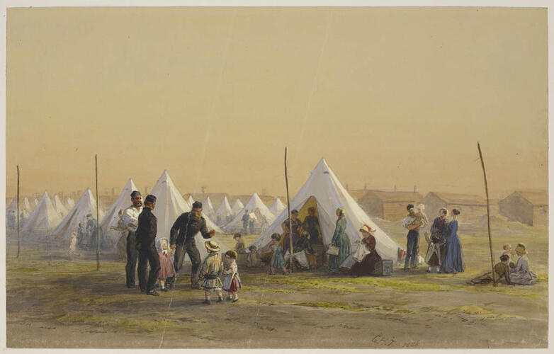 Married Quarters of the Rifle Brigade at Aldershot, 1856