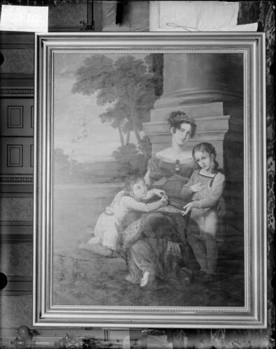 Glass plate negative of a painting Glass plate negative of a painting