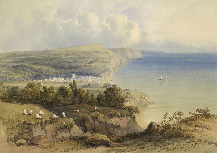 Sidmouth: distant view from the cliffs to the west Sidmouth: distant view from the cliffs to the west