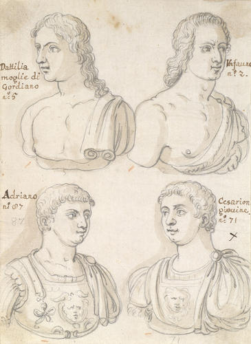 Four antique busts Four antique busts