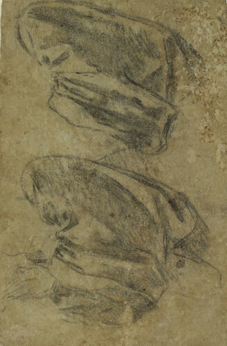 The head of a bearded man, in profile