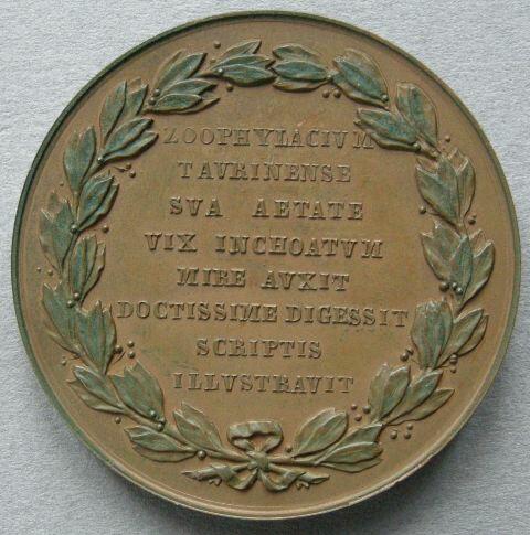 Italy. 	Laudatory medal of Francis Andrew Bonelli (naturalist, 1784-1830)