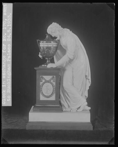 Glass plate negative of a clock Glass plate negative of a clock