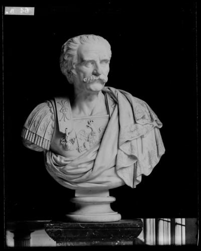 Glass plate negative of a bust of Prince Blucher