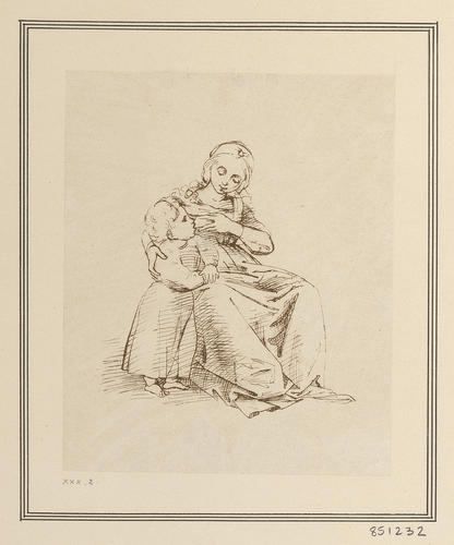 A Woman brest-feeding a Child