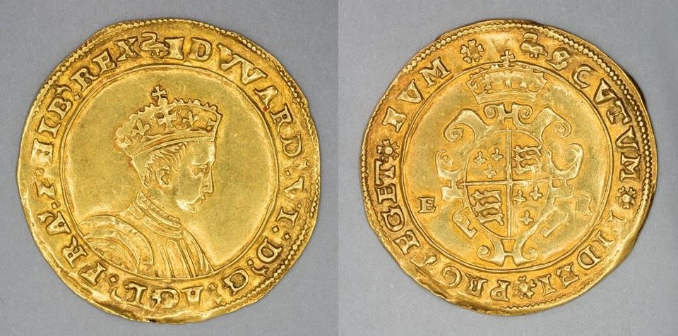England. Edward VI, half sovereign, mintmark swan