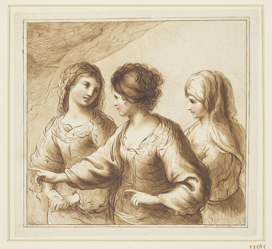 Group of three women, half length