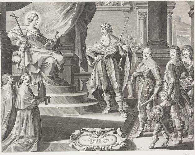 The Church and Louis XIII accepting the faithful services of the Viceroy family