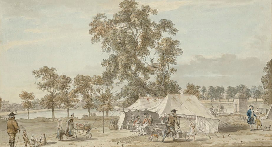 View near the Serpentine River in Hyde Park during the Encampment