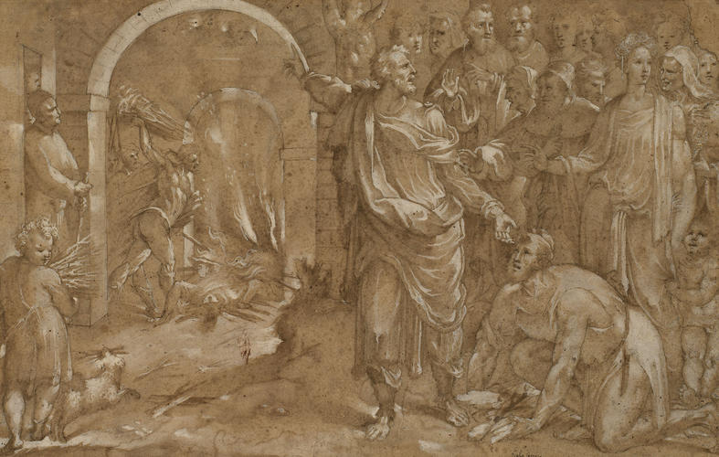 The Roman Tribune of the people Publius Mucius ordering nine of his colleagues to be burned alive The Roman Tribune of the people Publius Mucius ordering nine of his colleagues to be burned alive