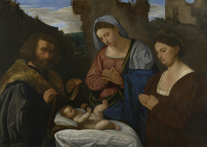 The Virgin Adoring the Child with Two Donors