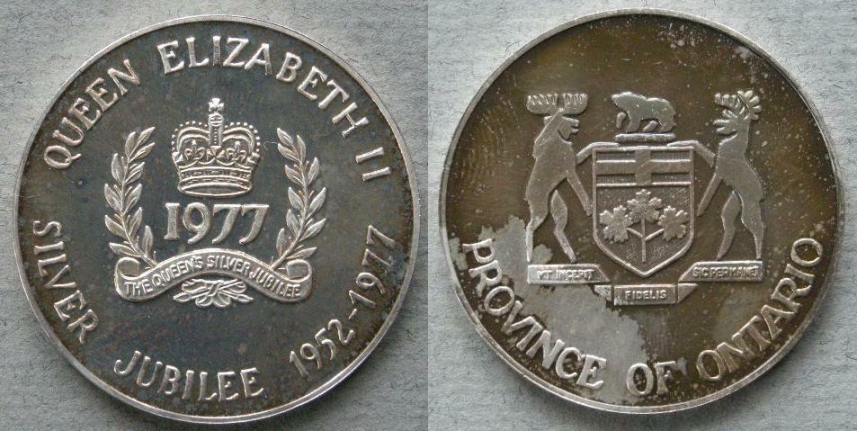 Canada. Medal commemorating the Silver Jubilee of the Reign of Queen Elizabeth II, 1977