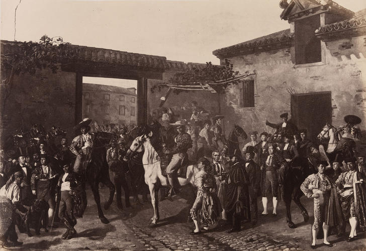 'Horses in a Courtyard by the Bullring before the Bullfight, Madrid'