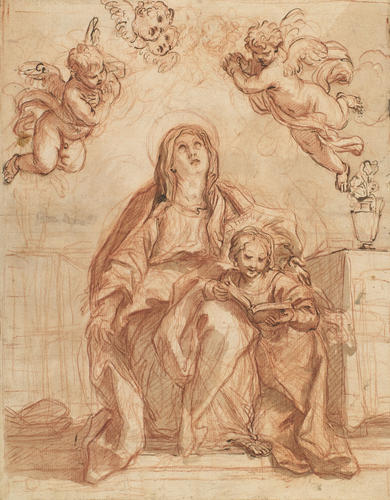 Saint Anne with the Little Virgin who is reading in a book Saint Anne with the Little Virgin who is reading in a book