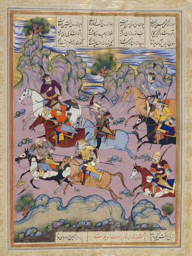 Master: Shahnamah شاهنامه (The Book of Kings)
Item: Manuchihr slays Tur in battle