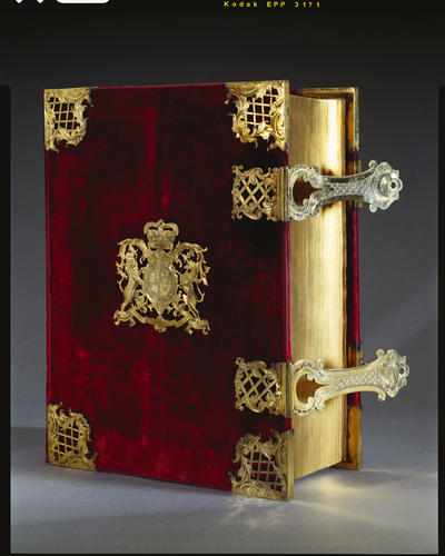 Coronation Bible, with prayer book and psalter, used by George III